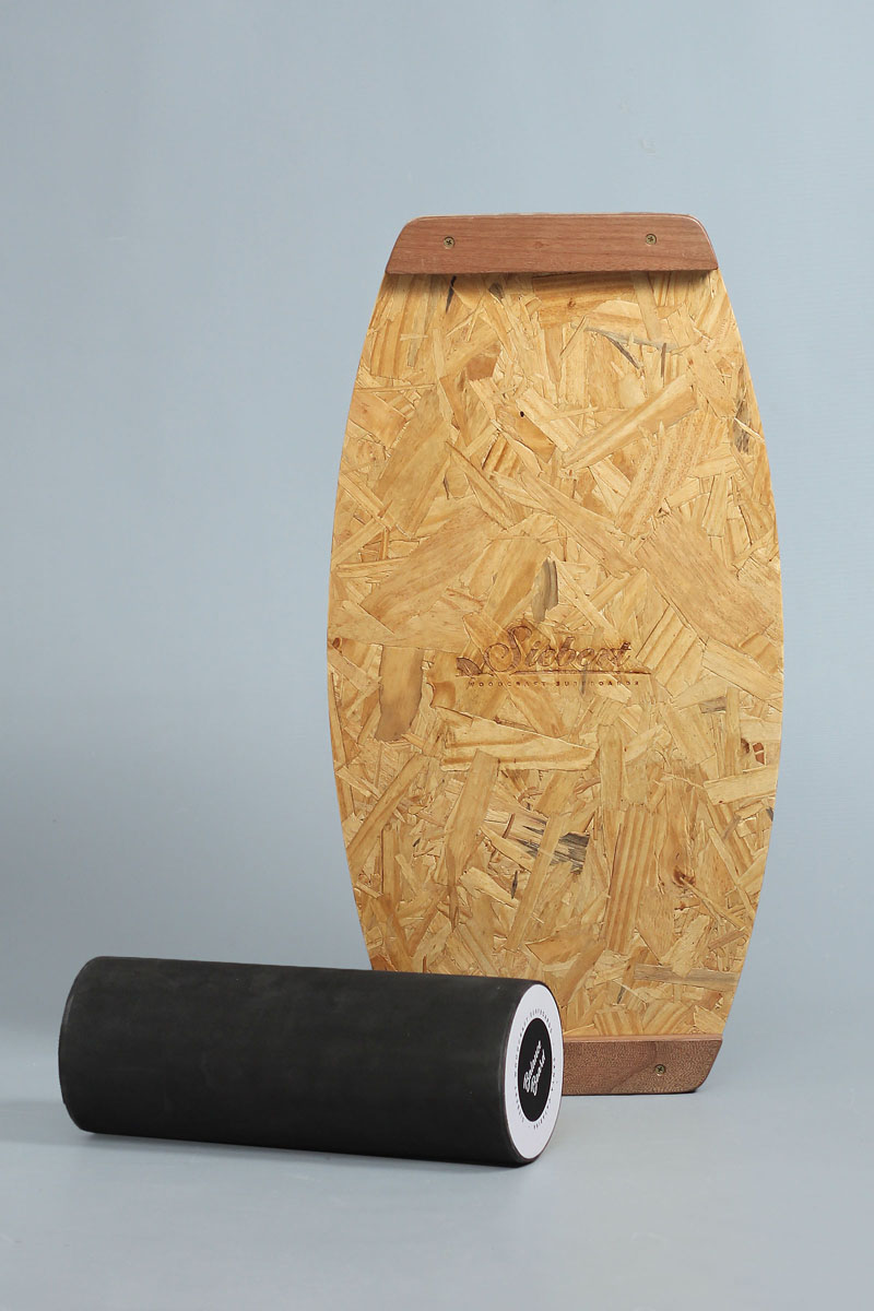 Indoorboard Skate Balance Board + Tapete + Rolo de Madeira